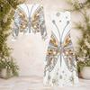 Women Plus Size 2 Piece Printed Dress Set Round Neck Long Sleeve Cardigan Sleeveless Black Blue Dress