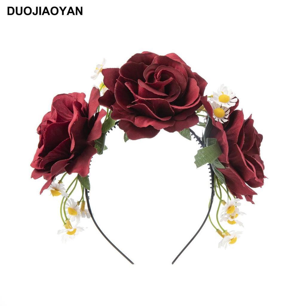 Halloween Flower Headband with Spider for Cosplay or Makeup Party