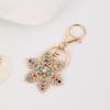 Keychain Pendant Sparkling Rhinestones Inlaid Snowflake Design Key Holder with Lobster Clasp Backpacks Car Accessory