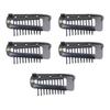 5Pcs Wig Clip with Safety Pin 10-Teeth Hair Extension Snap Clip Heavy Duty Metal Invisible Wig Securing Comb Chunni Dupatta Setting Clip