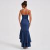 Summer Elegant Women'S Fashion Strapless Sleeveless Sitt Open-Back Packed Tail Dress European American Style