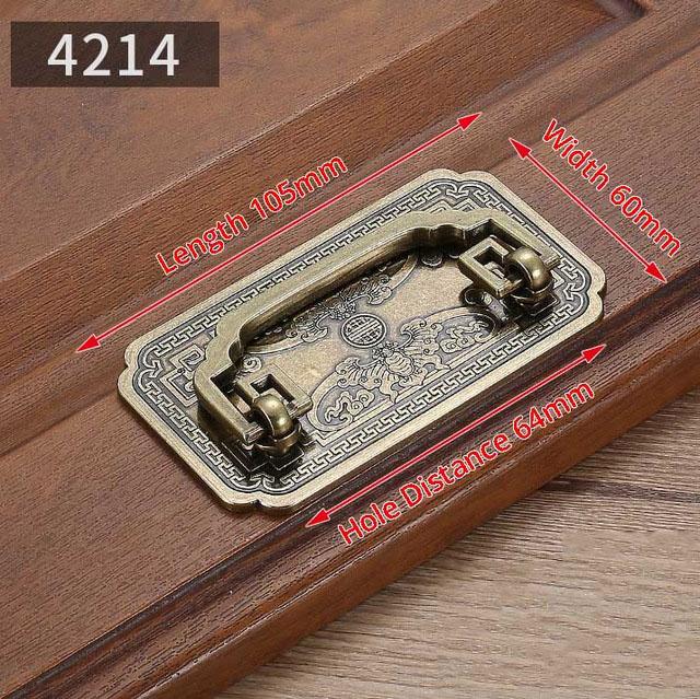 Vintage Antique Bronze Cabinet Handles Chinese Style Furniture Handle Drawer Knobs Wardrobe Door Pulls Furniture Hardware