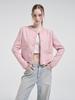 Etmon Fringe Detail Tweed Jacket, Pink