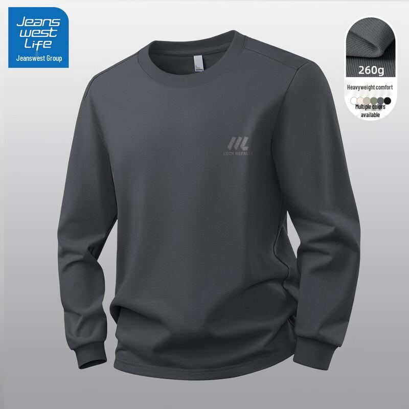JEANSWEST LIFE Men's 2025 Heavyweight Loose Fit Long Sleeve T-shirt