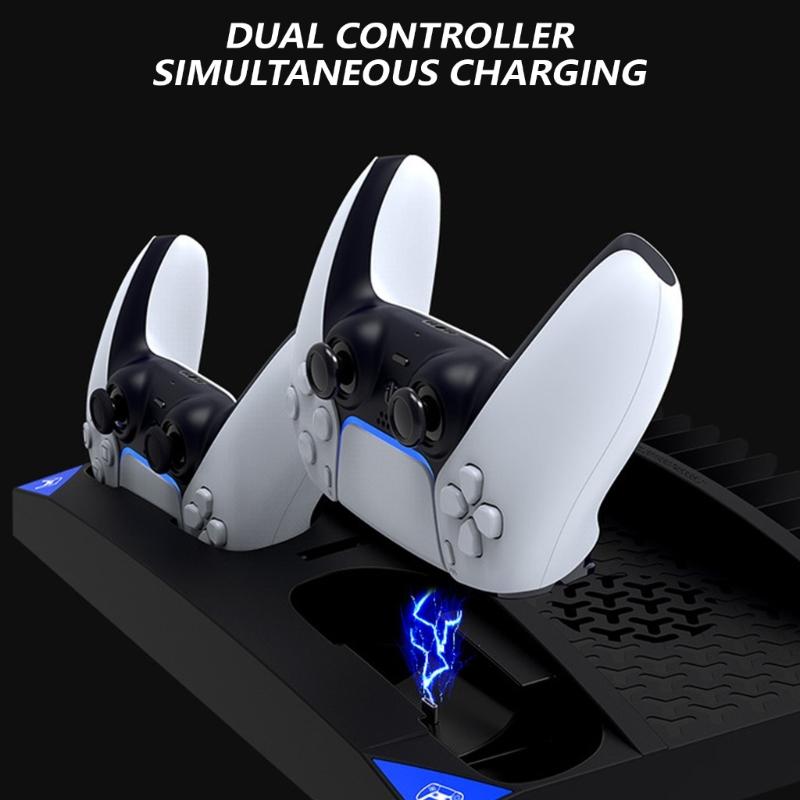2 in 1 Game Controller Charging Dock Station Equipped with Headphone Holder Stand for P5