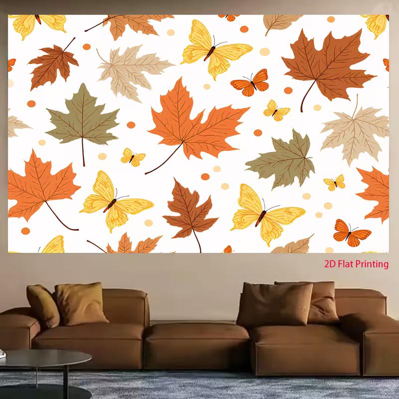 2D Seasonal Autumn Leaf and Butterfly Backdrop Cloth for Harvest Festival