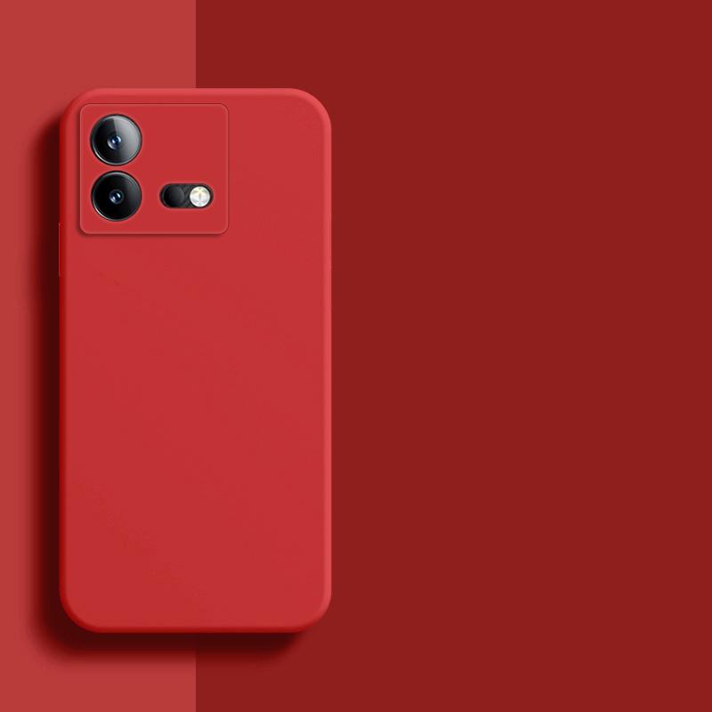 

Для чехла ViVo IQOO Neo8 Чехол IQOO Neo8 Pro Мягкий Жидкий Силиконовый Бампер Защитные Чехлы для Телефона На ViVo IQOO Neo8 Neo7 Racing SE For IQOO Neo8 Pro красный