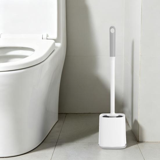 Spazzolino da WC con Manico Esteso Antiscivolo e Foro per Appendere, Testa a Spazzole Morbide a Forma di Arco Detergente per Bagno per Pulizia Profonda