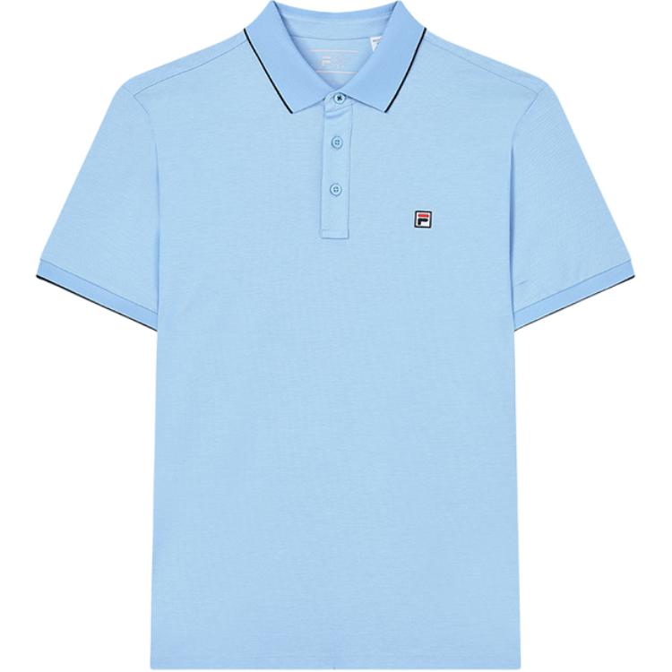 New FILA WHITE Polo Shirt Men's Light Bright Blue F51M523102F-LB