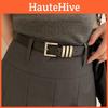 Stylish Minimalist Pu Belt For Women In Black And Coffee Versatile And Trendy Design