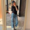 Spring 2026 Women's Round Neck Embroidered Solid T-shirt - Comfortable Base Layer Top
