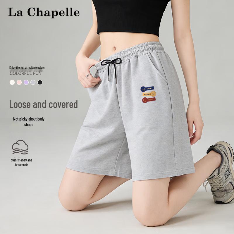La Chapelle Women s Drawstring Waist Loose Shorts S