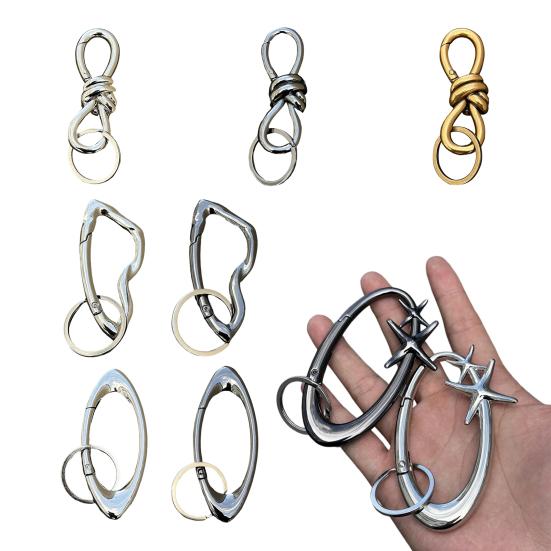Keychain Hook Durable Spring Movement Handmade Knotted Pendant Handcrafted Rotating Rope Hook