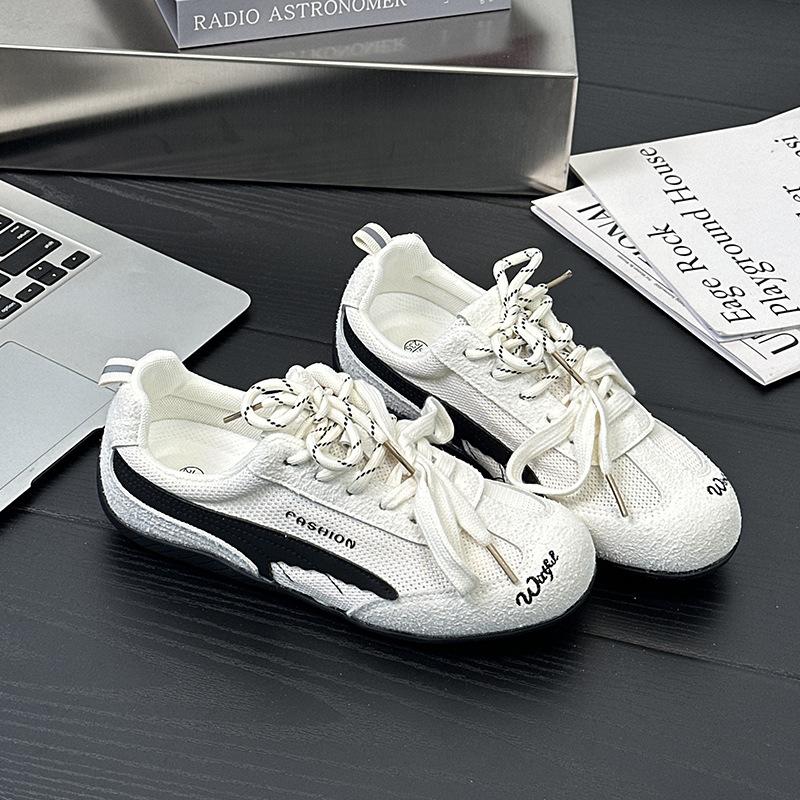 

Модная осенняя женская повседневная спортивная обувь 2025 Удобные нескользящие уличные модные кроссовки Повседневные сетчатые балетки 40 бежевый