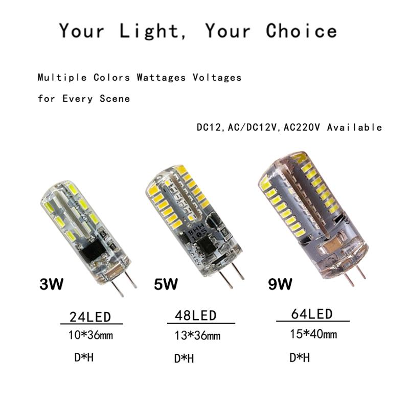 Mini G4 LED Light Bulb 2W 12V 220V 24LEDs 3014 SMD Silicone Lamp 360Beam Replace 20W Halogen For Home Chandelier Spotlight Decor