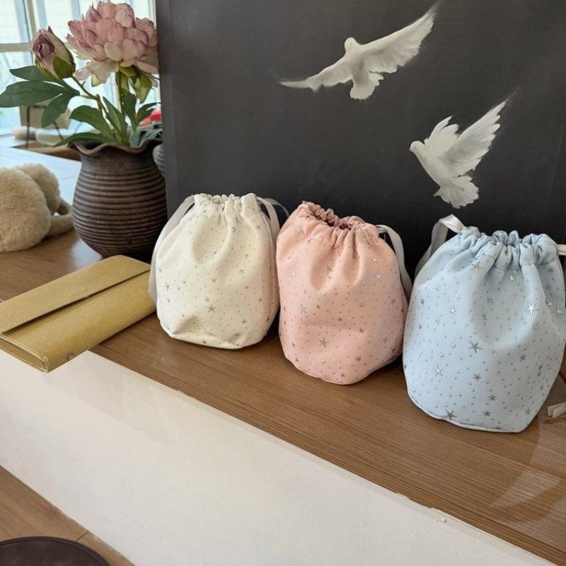 Stern Leinwand Bündel Mundbeutel Ausgehen tragbare Kosmetiktasche einfache Polaroid Tasche Aufbewahrung für Kleinkram Schminktasche