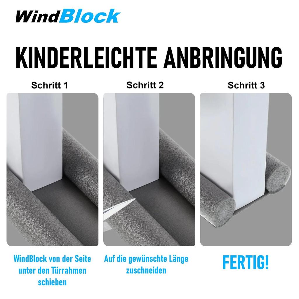 WINDBLOCK Draught Excluder Door Bottom Seal Wind Stopper Seal Insulation Set of 2
