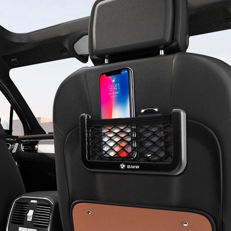 Car Organizer Storage Bag Auto Paste Net Pocket Phone Holder Car Accessories for Bmw X3 X5 X6 X1 X4 F20 F30 G20 F31 F34 F10 G30 F11 F25 I3