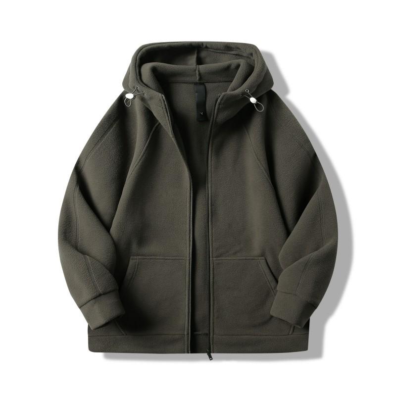 Double-sided Polar Fleece Zipper Hooded Jacket Casual Long-sleeved Jacket Sweatshirt for Men and Women