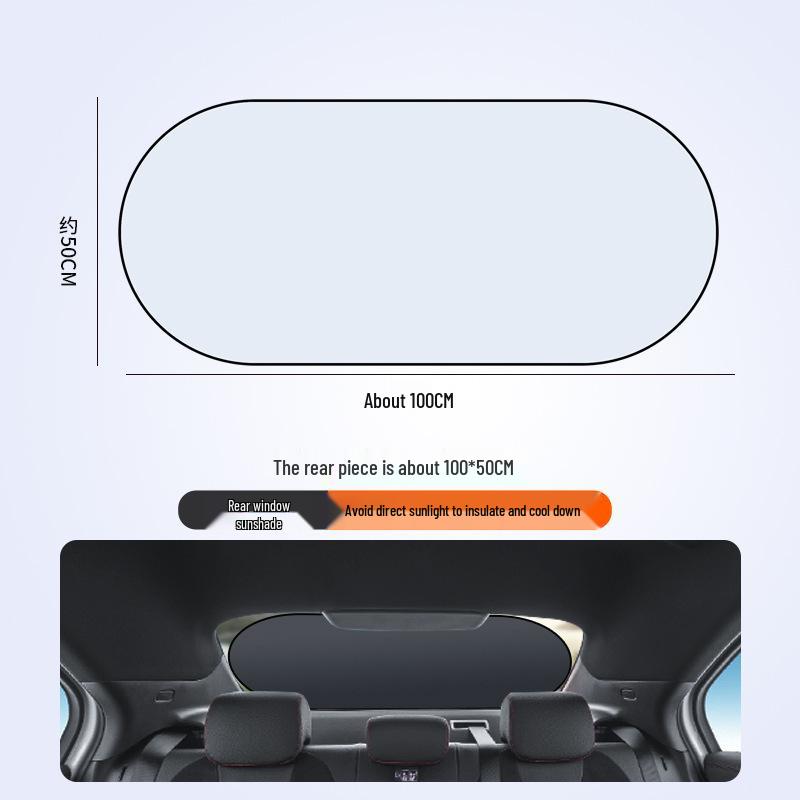 Car Titanium Silver Rear Window Sunshade - Heat Insulation and Blackout Protection