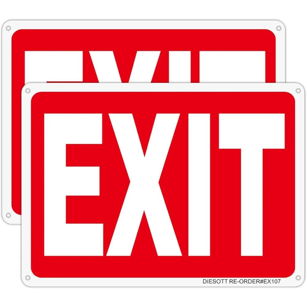 PC Reliable Aluminum Exit Sign UV Protected Weatherproof Durable Easy Install for IndoorOutdoor Use