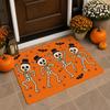 Happy Halloween Bath Mat Pumpkin Ghost House Bat Pattern Non‑Slip Absorbent Floor Rug for Bathroom Entryway Home Halloween Party