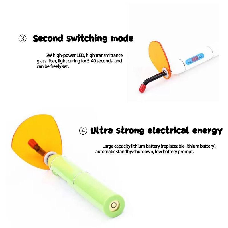 Zubní fazeta Modré světlo Pečicí lampa Bezdrátový zubní světelný polymerizační přístroj Ruční ústní fotocitlivá polymerizační lampa