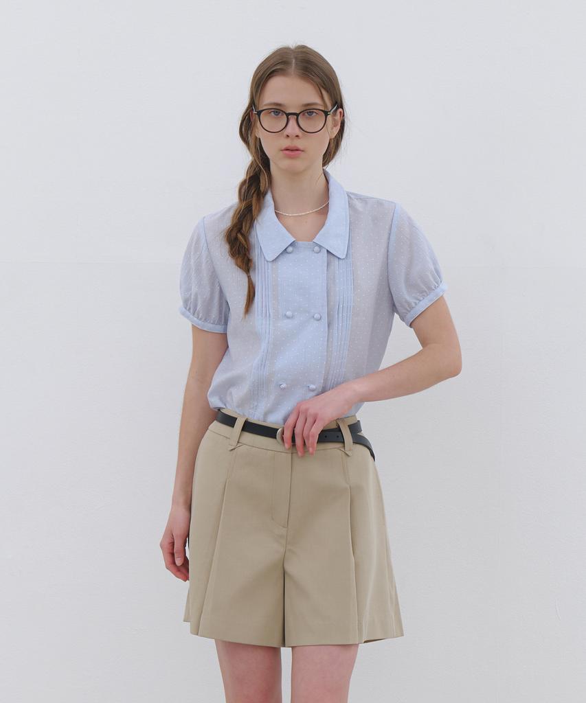 CLUNY Minimal Strap High Waist Shorts - Beige