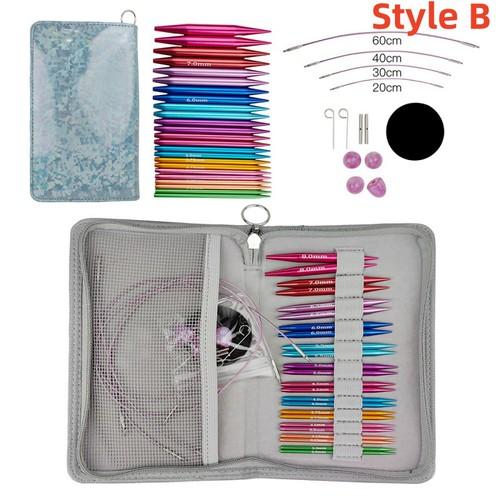 

Набор круговых спиц для вязания, сменные спицы для вязания крючком, трубка из нержавеющей стали для пряжи для вязания, набор аксессуаров для самостоятельного изготовления