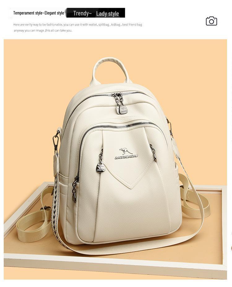 2025 Women's Versatile Soft Leather Backpack - Fashionable, Large Capacity Travel Bag