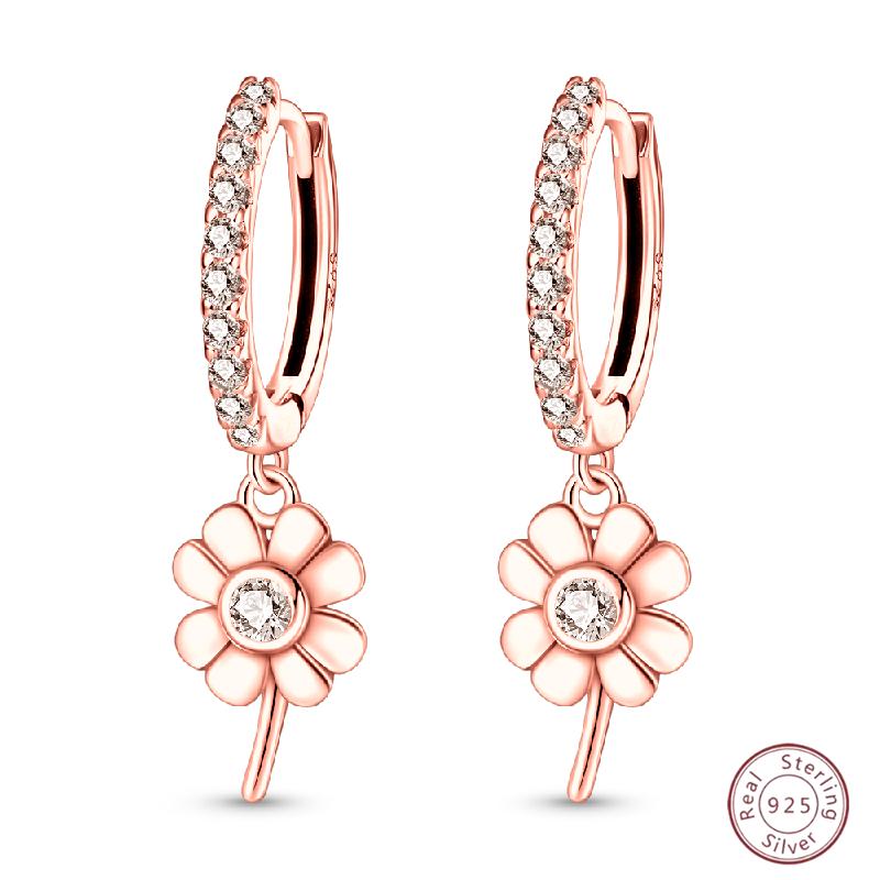 Sweet 925 Silver Ladybug Butterfly Dragonfly Iris Flower Design Earrings Fit Wedding Parties Exquisite Jewelry