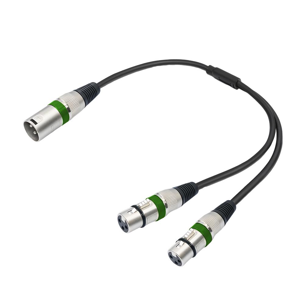 1.5ft/0.5m XLR Male To Dual XLR Female Y Splitter Mic Cable 3 Pin XLR Male To Dual XLR Female Patch Y Cable