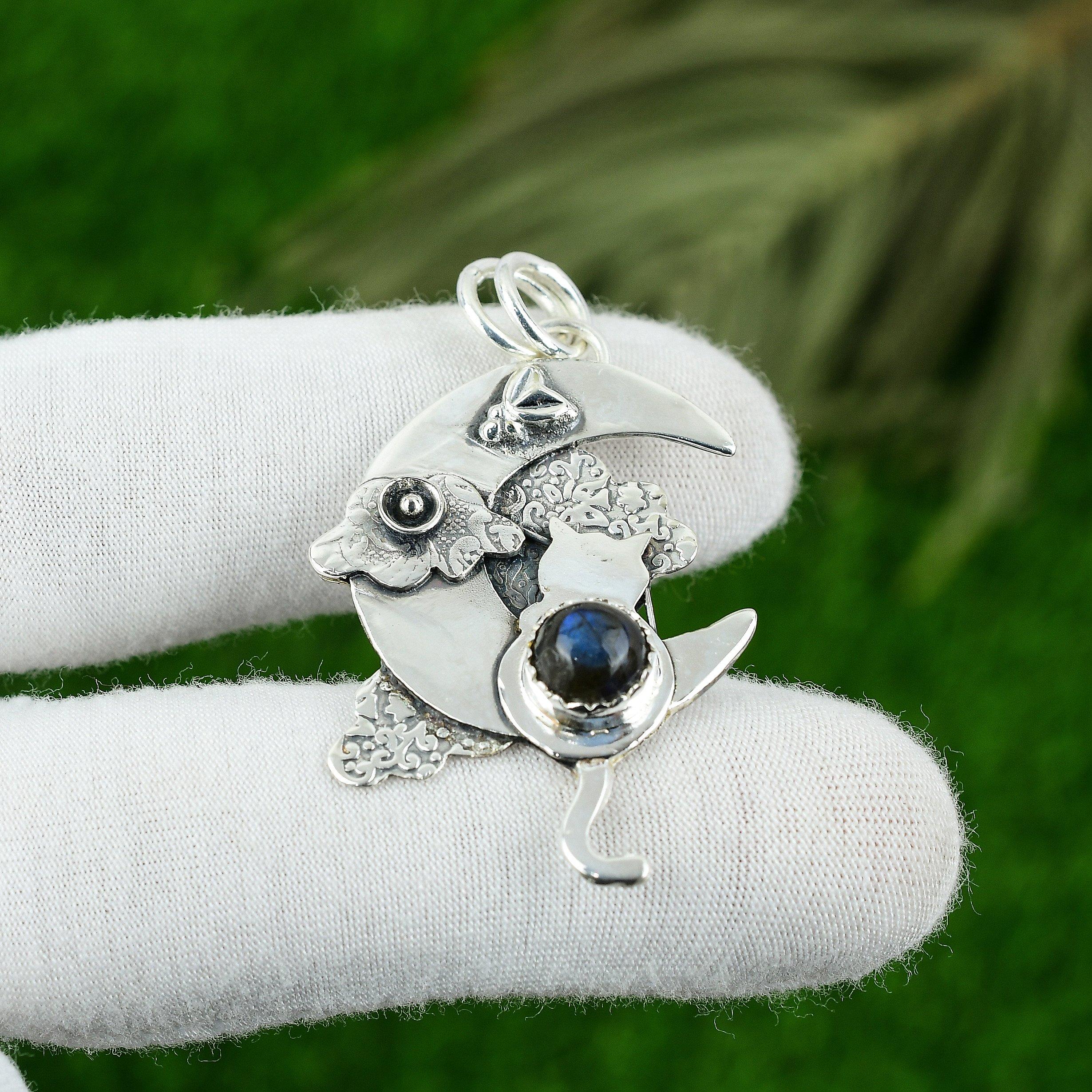 

925 Sterling Silver Labradorite Gemstone Third Eye Chakra Wife Pendant Jewelry