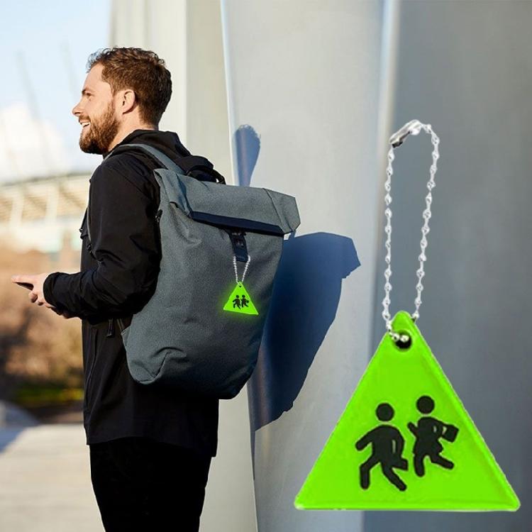Reflector Keyring Triangle Sidewalk Tags Pendant Waterproof Schoolbag Keychain