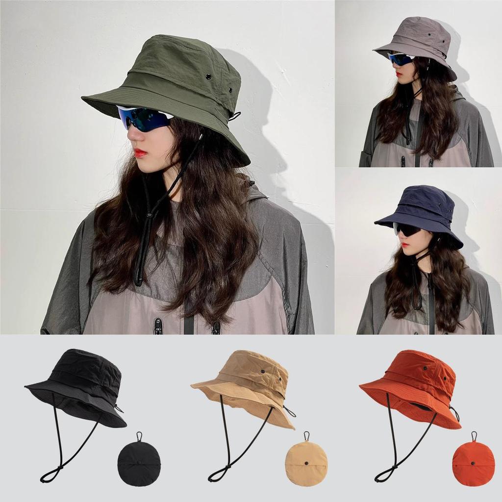 Outdoor Sun Protection Hat With Wide Brim Nylon Foldable For Men And Women