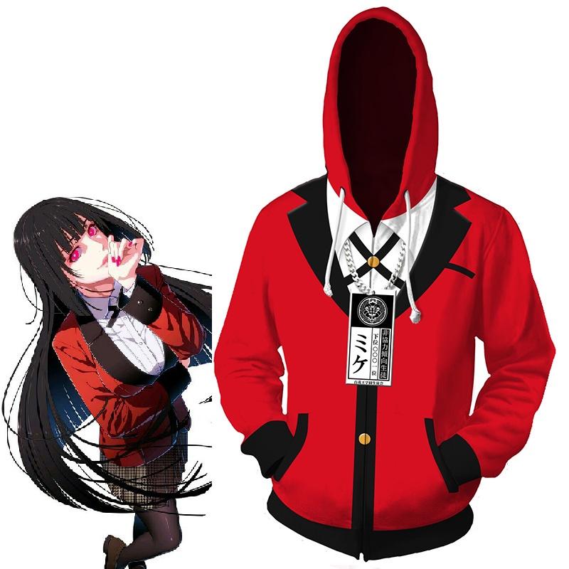 Jabami Yumeko Kakegurui Hoodie 3d Printed Hooded Sweatershirt Pullover Costume