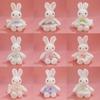 Plush Rabbit Toy With Dress And Bow Decoration For Girls