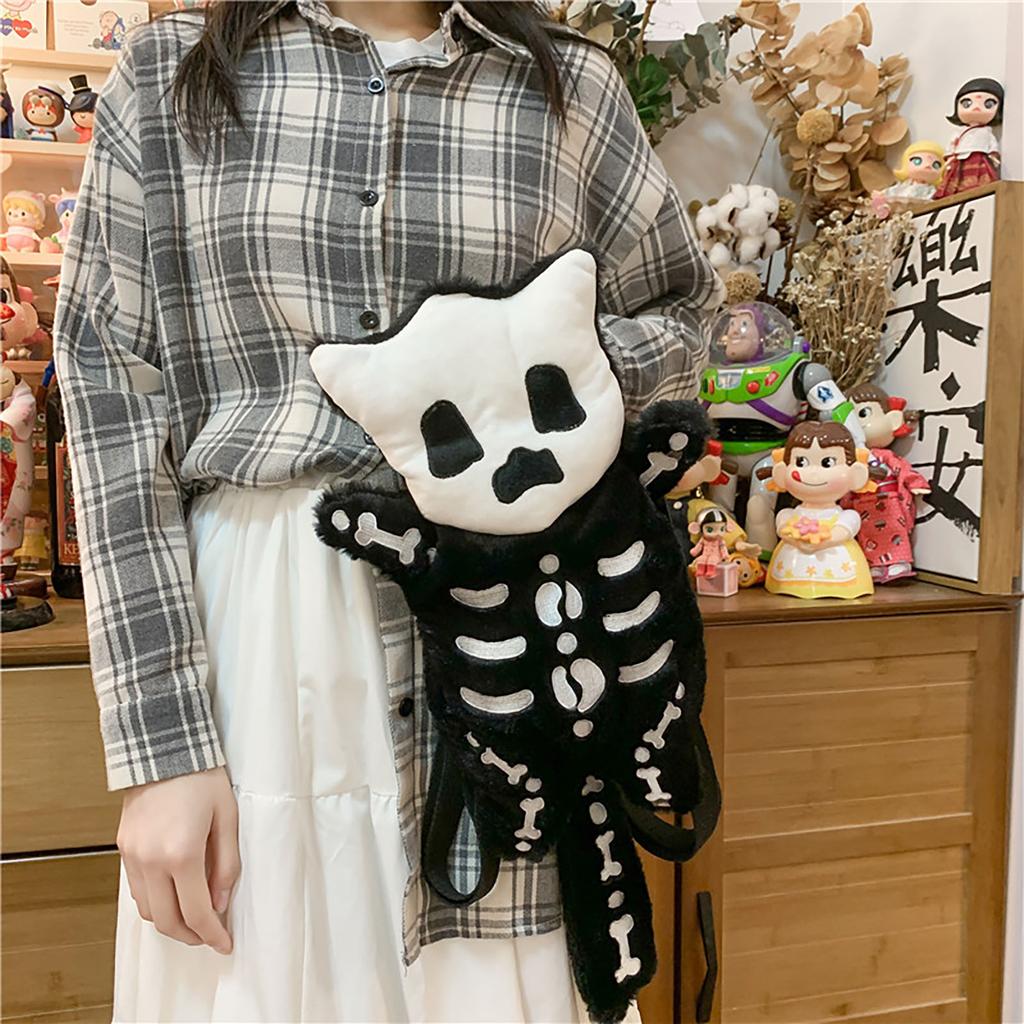 Cartoon Cute Children's Backpack 2023 New Parent-child Travel Backpack Personalized Plush Little Ghost Head Travel Bag