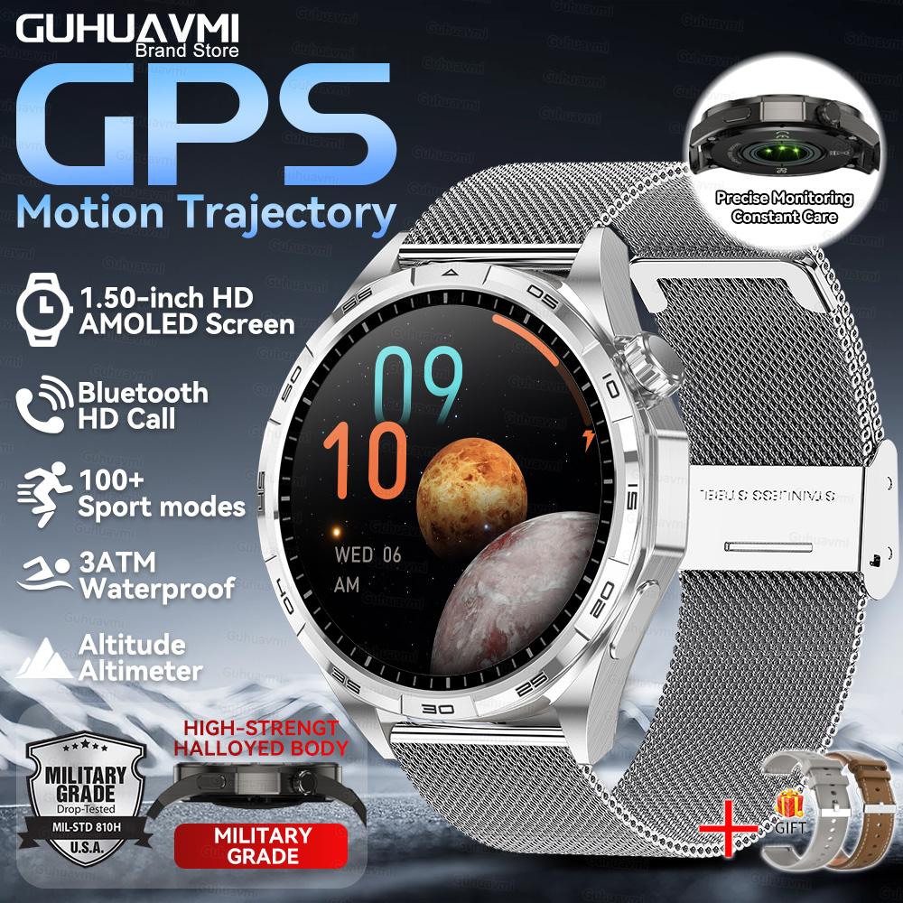 New Watch 6 Pro Outdoor Sports Smartwatches For Men Bluetooth Call GPS Track Altitude Pressure Heart Rate Health Smart Watch