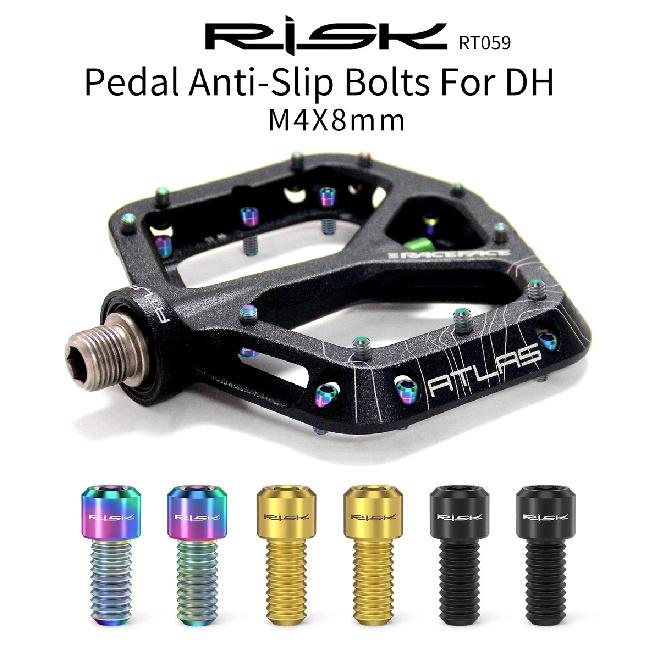 8 Stück M4x8mm TC4 Titanlegierung MTB Pedal Schrauben Anti-Rutsch Schrauben für XC AM DH Downhill Bike Neu