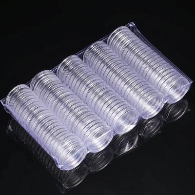 Storage Box Coin Container Round Round Coin Thickened Plastic 200pcs Capsules Clear Clear Container Case Convenient