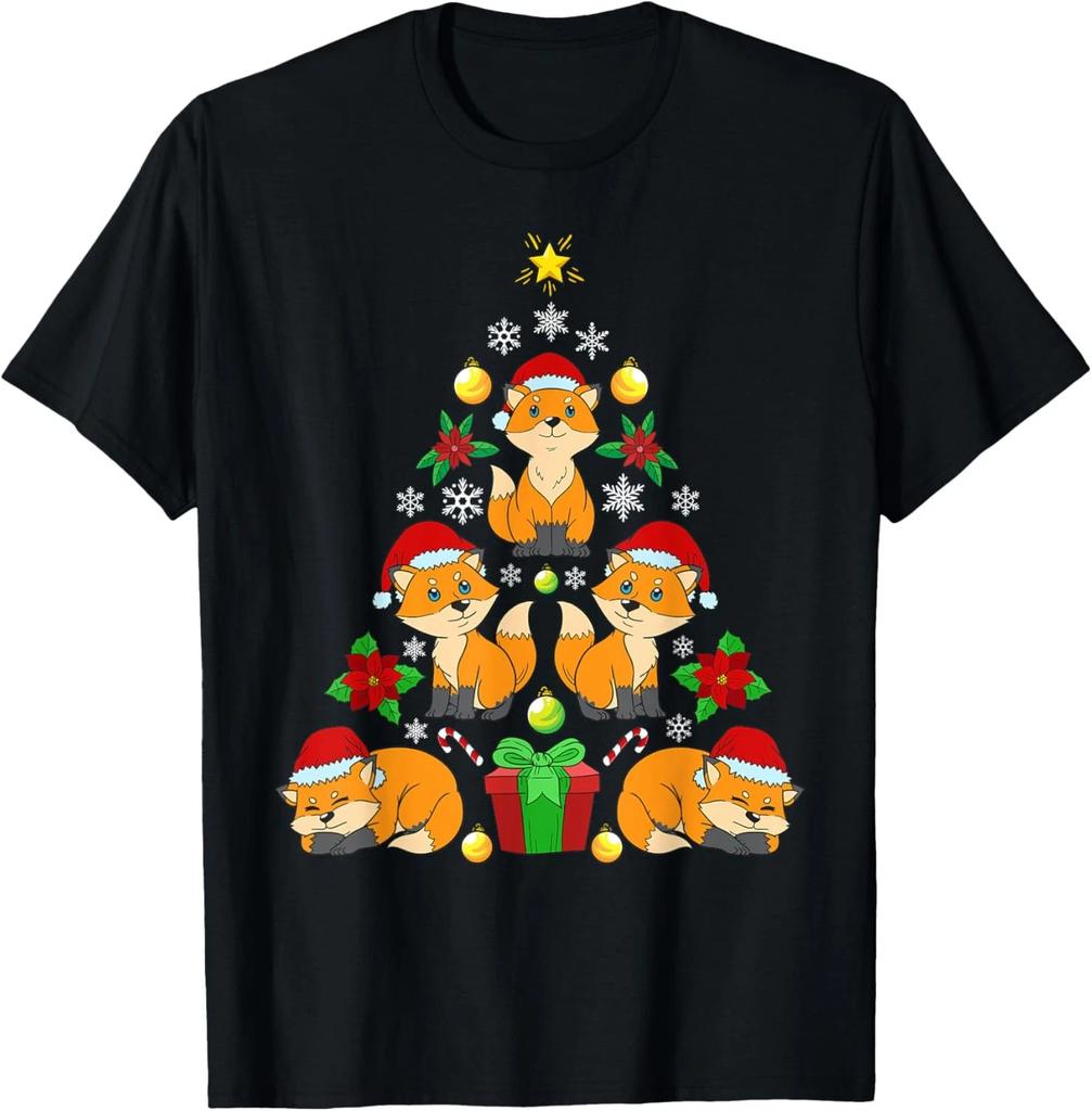 Fox Christmas Tree Forest Animal T-Shirt