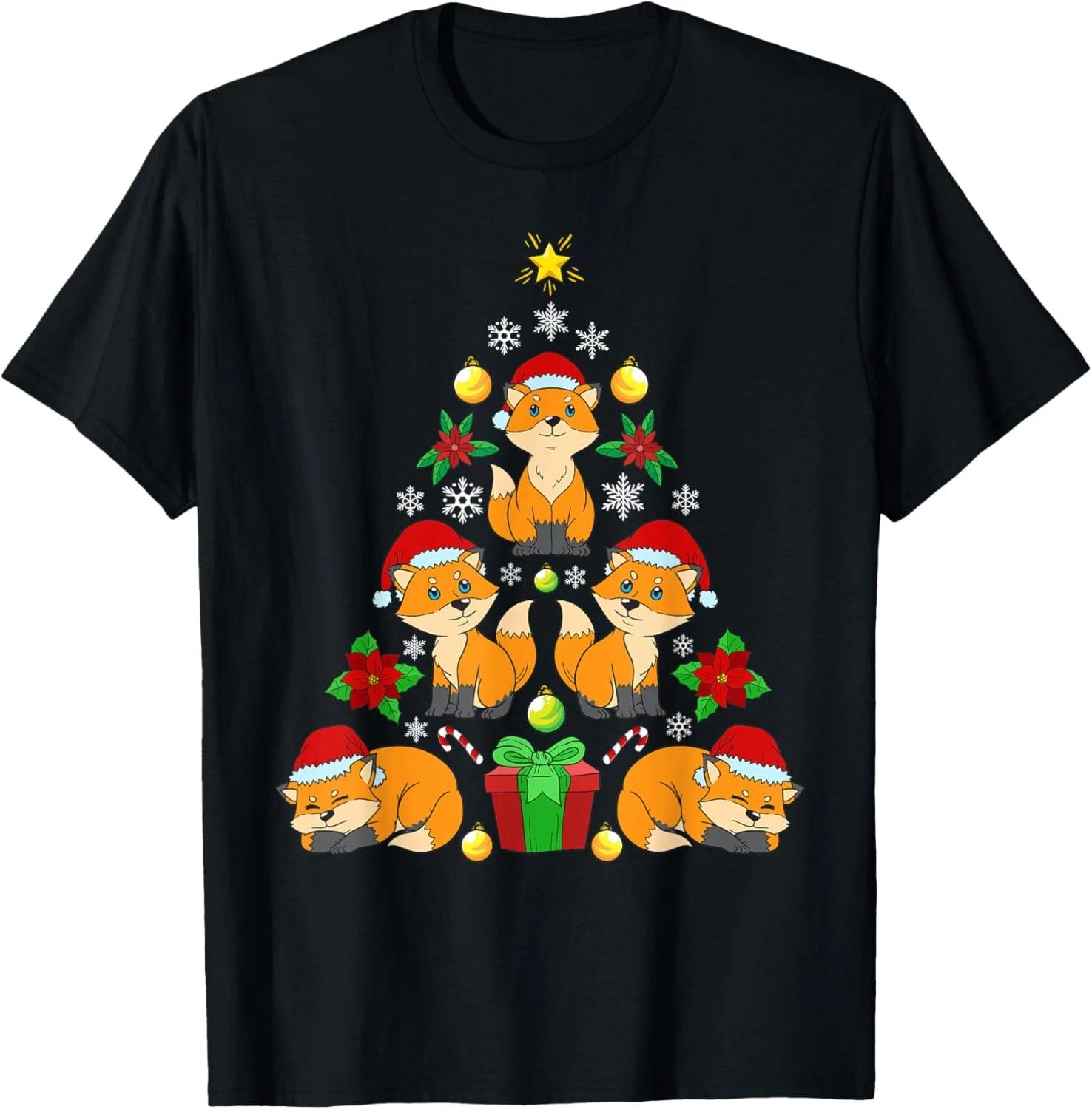 

Fox Christmas Tree Forest Animal T-Shirt M