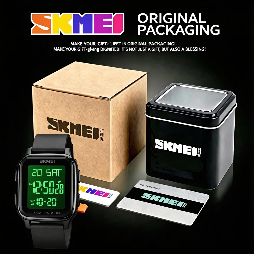 Men's Digital Watch SKMEI Square 50M Waterproof Sports 1858
