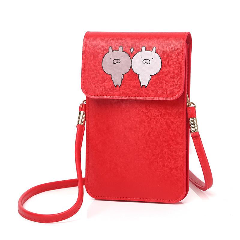 Mini Pu Cell Phone Bag Women Crossbody Vertical Wallet One-piece Drop Shipping Red красный