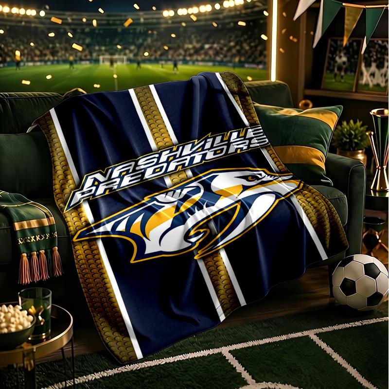 Nashville Hockey Team Throws Blanket Flannel Blankets Plush for Couch Bed Gifts for Men Women Travel picnic blanket Christmas fan gifts