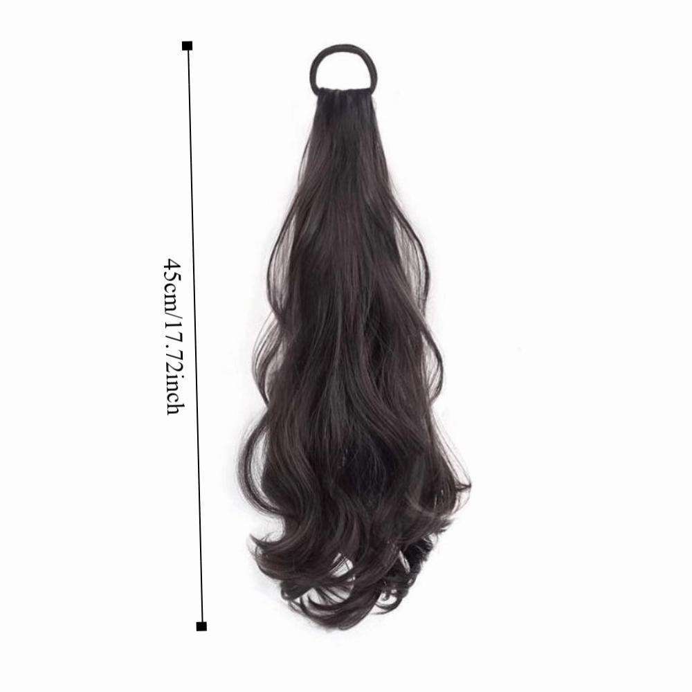 Vitality Long Wavy Ponytail Hair with Rubber Band Hair Band Hairpiece Daily Use