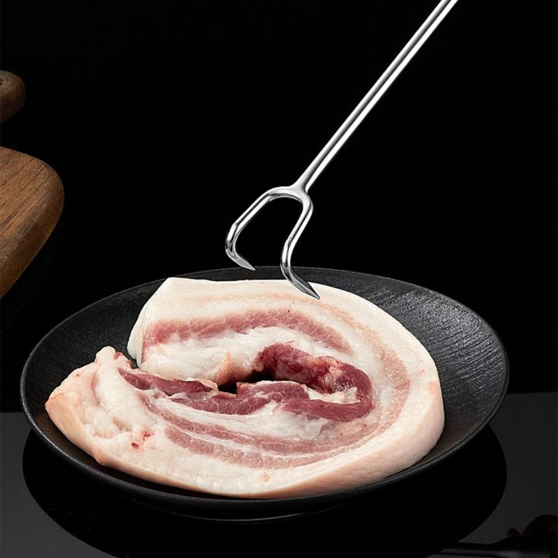 Hak do pieczenia mięsa Hak do mięsa wieprzowego Profesjonalny hak do mięsa kuchenny Hak do obracania żywności Materiał ze stali nierdzewnej do gotowania
