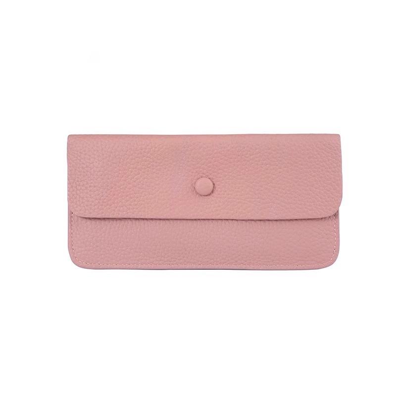 Long Genuine Leather Wallet Women's Versatile Ultra-Thin Soft Leather Cact Money Clip Card Holder Large Cy Holder Clutch Purse