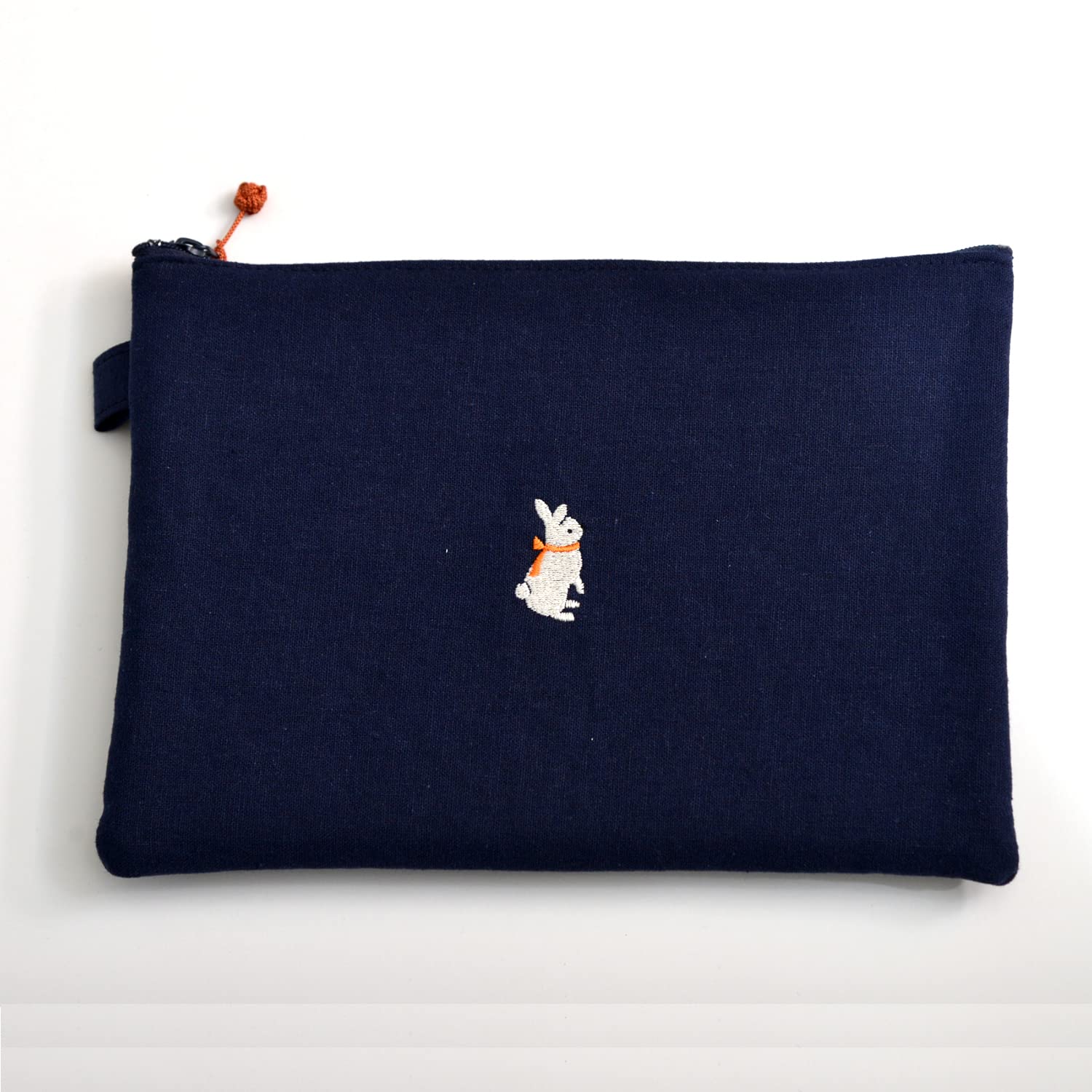 Concise Pen Case Fabric Pouch Rabbit Navy 547679